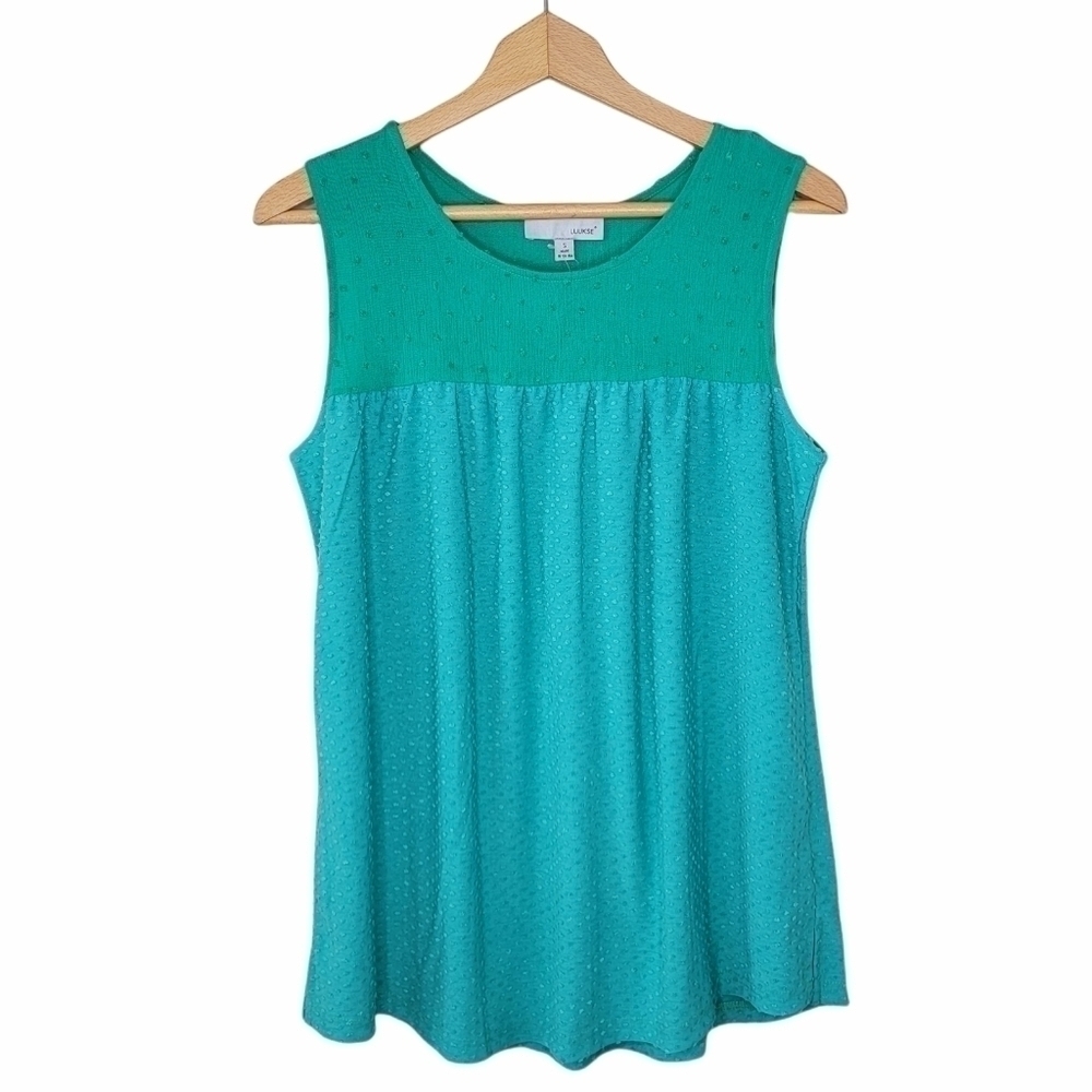NWT Luukse Green Textured Tank Top Size Small